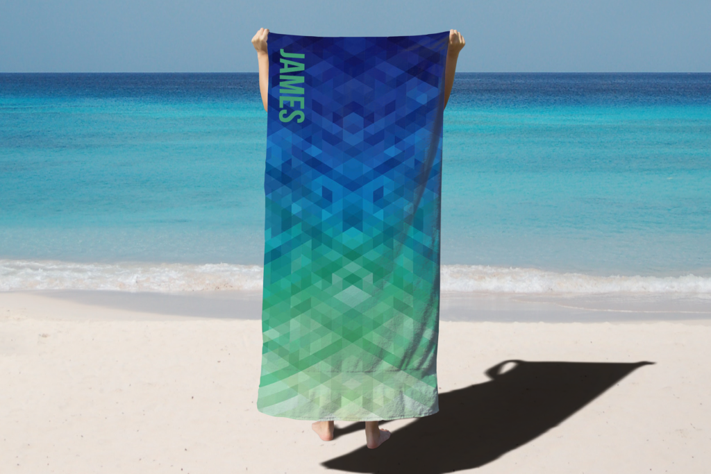 Serviette de plage personnalisée - Dégradé Géométrie - Cadeau Québec